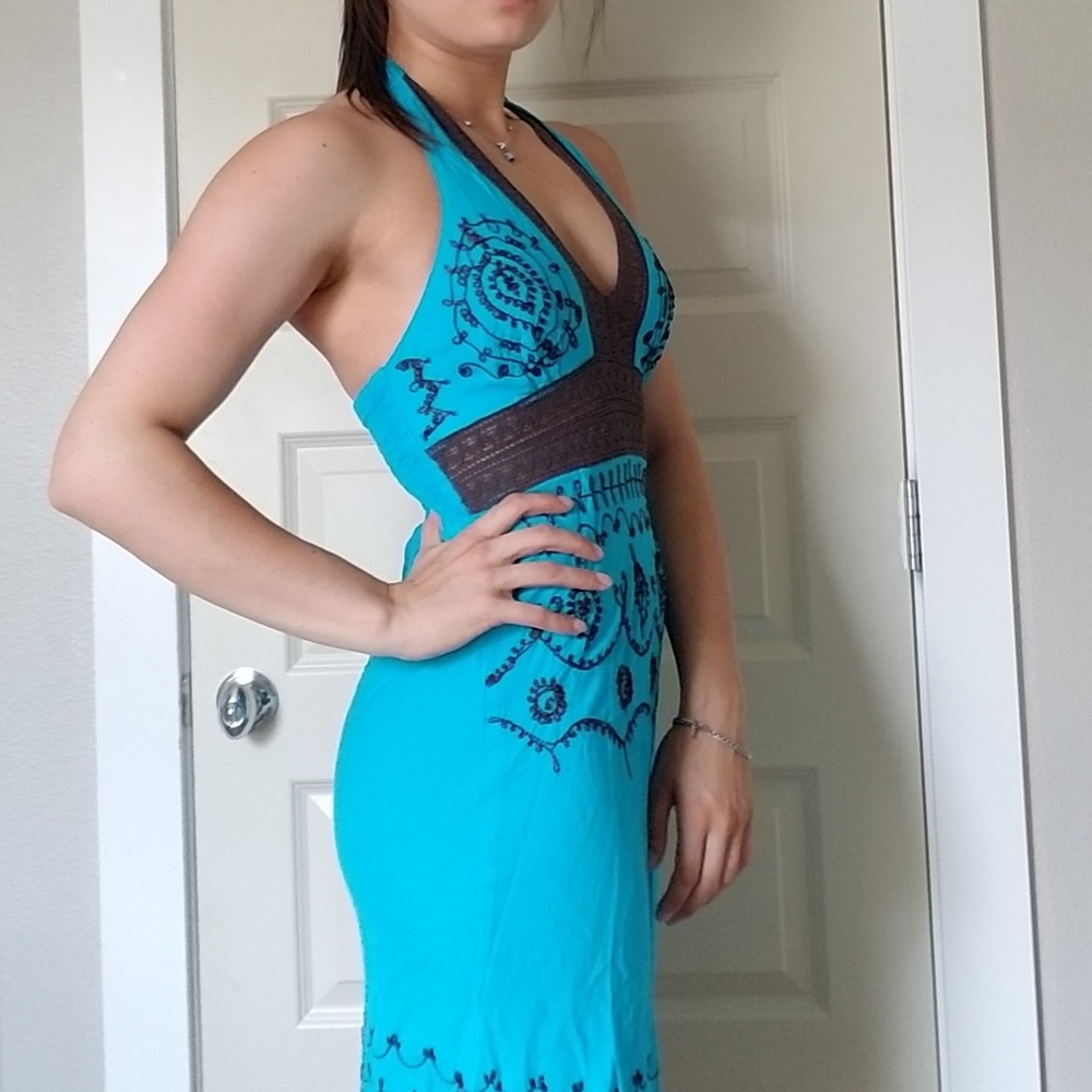 Blue Backless Venus Dress